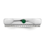14K WG 1 Birthstone and Diamond Mother's Ring Semi-mount view