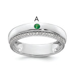 14K WG 1 Birthstone and Diamond Mother's Ring Semi-mount view