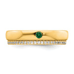 14K 1 Birthstone and Diamond Mother's Ring Semi-mount view