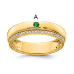 14K 1 Birthstone and Diamond Mother's Ring Semi-mount view
