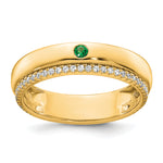 14K 1 Birthstone and Diamond Mother's Ring Semi-mount view