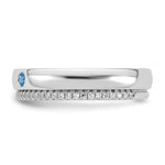 14K WG 2 Birthstone and Diamond Mother's Ring Semi-mount view