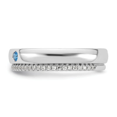 14K WG 2 Birthstone and Diamond Mother's Ring Semi-mount