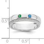 14K WG 2 Birthstone and Diamond Mother's Ring Semi-mount view