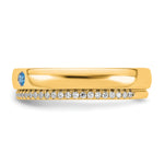 14K 2 Birthstone and Diamond Mother's Ring Semi-mount view
