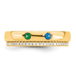 14K 2 Birthstone and Diamond Mother's Ring Semi-mount view