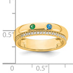 14K 2 Birthstone and Diamond Mother's Ring Semi-mount view