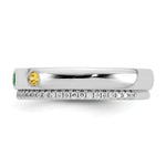 14K WG 3 Birthstone and Diamond Mother's Ring Semi-mount view