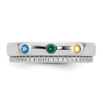 14K WG 3 Birthstone and Diamond Mother's Ring Semi-mount view