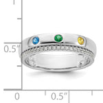14K WG 3 Birthstone and Diamond Mother's Ring Semi-mount view