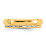 14K 3 Birthstone and Diamond Mother's Ring Semi-mount view