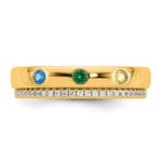 14K 3 Birthstone and Diamond Mother's Ring Semi-mount view