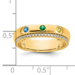 14K 3 Birthstone and Diamond Mother's Ring Semi-mount view