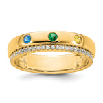 14K 3 Birthstone and Diamond Mother's Ring Semi-mount view