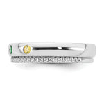 14K WG 4 Birthstone and Diamond Mother's Ring Semi-mount view