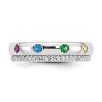 14K WG 4 Birthstone and Diamond Mother's Ring Semi-mount view