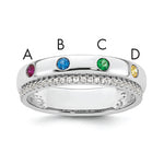 14K WG 4 Birthstone and Diamond Mother's Ring Semi-mount view