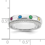 14K WG 4 Birthstone and Diamond Mother's Ring Semi-mount view