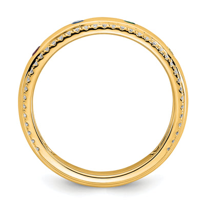 14K 4 Birthstone and Diamond Mother's Ring Semi-mount