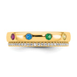 14K 4 Birthstone and Diamond Mother's Ring Semi-mount view