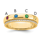 14K 4 Birthstone and Diamond Mother's Ring Semi-mount view