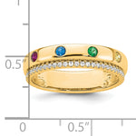 14K 4 Birthstone and Diamond Mother's Ring Semi-mount view