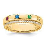 14K 4 Birthstone and Diamond Mother's Ring Semi-mount view