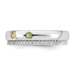 14K WG 5 Birthstone and Diamond Mother's Ring Semi-mount view