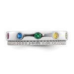 14K WG 5 Birthstone and Diamond Mother's Ring Semi-mount view