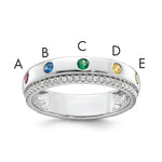 14K WG 5 Birthstone and Diamond Mother's Ring Semi-mount view