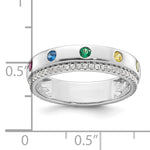 14K WG 5 Birthstone and Diamond Mother's Ring Semi-mount view