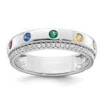 14K WG 5 Birthstone and Diamond Mother's Ring Semi-mount view
