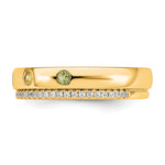 14K 5 Birthstone and Diamond Mother's Ring Semi-mount view