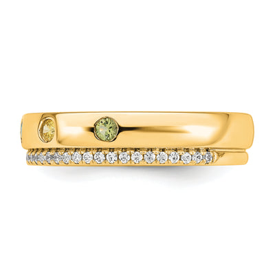 14K 5 Birthstone and Diamond Mother's Ring Semi-mount