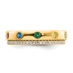 14K 5 Birthstone and Diamond Mother's Ring Semi-mount view