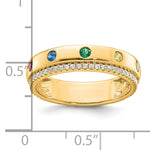 14K 5 Birthstone and Diamond Mother's Ring Semi-mount view