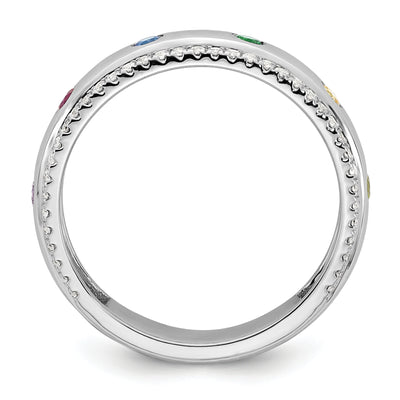 14K WG 6 Birthstone and Diamond Mother's Ring Semi-mount