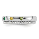 14K WG 6 Birthstone and Diamond Mother's Ring Semi-mount view