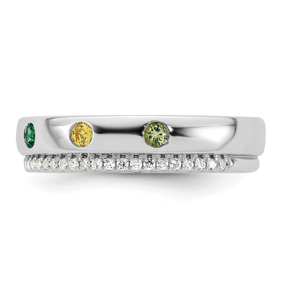 14K WG 6 Birthstone and Diamond Mother's Ring Semi-mount