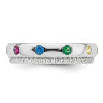 14K WG 6 Birthstone and Diamond Mother's Ring Semi-mount view