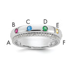 14K WG 6 Birthstone and Diamond Mother's Ring Semi-mount view