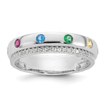 14K WG 6 Birthstone and Diamond Mother's Ring Semi-mount view