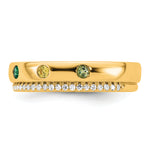 14K 6 Birthstone and Diamond Mother's Ring Semi-mount view