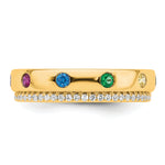 14K 6 Birthstone and Diamond Mother's Ring Semi-mount view