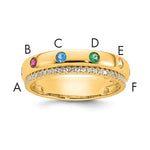 14K 6 Birthstone and Diamond Mother's Ring Semi-mount view