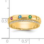 14K 6 Birthstone and Diamond Mother's Ring Semi-mount view