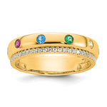 14K 6 Birthstone and Diamond Mother's Ring Semi-mount view
