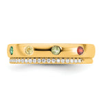 14K 8 Birthstone and Diamond Mother's Ring Semi-mount view