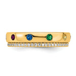14K 8 Birthstone and Diamond Mother's Ring Semi-mount view