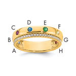 14K 8 Birthstone and Diamond Mother's Ring Semi-mount view